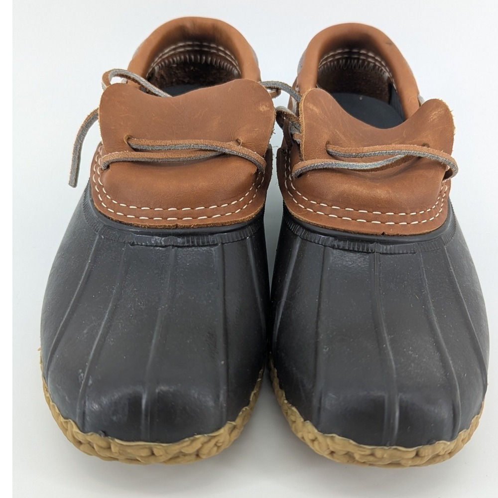 LL Bean Rubber Moc Bean Boots Leather Slip On Duck Shoes Womens size BM 6M